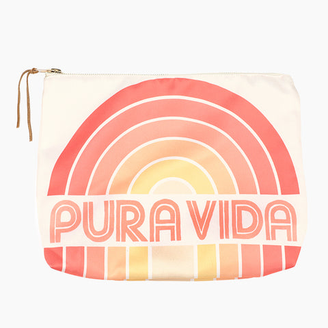 Pura Vida Rainbow Clutch | Pura Vida彩虹印花防潑水拉鍊袋