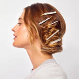Metal Rhinestone Assorted Bobby Pins 4pc Set - Gold | Kitsch 水鑽一字髮夾四個裝