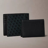 Calvin Klein Allover Monogram Logo Matte Bifold Wallet with Card Case - Black | Calvin Klein Monogram印花配真皮兩摺銀包(連卡片套) - 黑色
