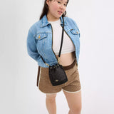 Coach Mini Bucket Bag In Signature Canvas - Gold/Walnut/Black | Coach 經典印花迷你真皮水桶袋 - Gold/Walnut/Black