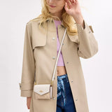 Coach Mini Envelope Wallet With Strap In Signature Canvas - Gold Sand Chalk | Coach 經典印花真皮迷你信封型銀包/斜揹包 - Gold Sand Chalk