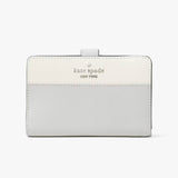 Kate Spade Madison Medium Bifold Wallet - Platinum Grey Multi| Kate Spade 十字紋真皮短銀包 - Platinum Grey Multi