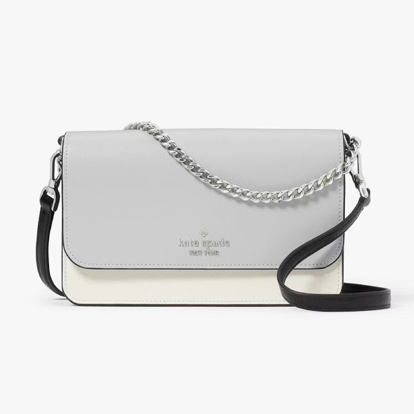 Kate Spade Madison Willow Mini Flap Crossbody - Platinum Grey Multi | Kate Spade 十字斜紋皮革斜揹包/單肩包 - Platinum Grey Multi