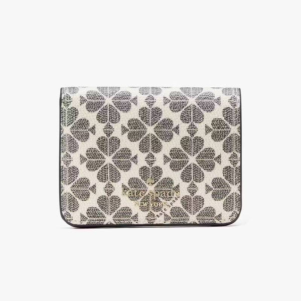 Kate Spade Signature Spade Flower Small Bifold Wallet - Black Multi | Kate Spade 經典Spade印花短銀包 - Black Multi