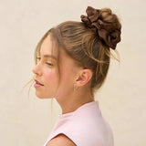 Black & Chocolate Oversized Scrunchies | 加大版寬邊柔軟髮圈 - Black & Chocolate