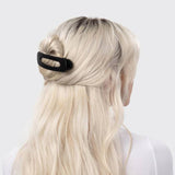 Matte Flat Lay Claw Clips 2pc Set - Black Tort | 磨砂啡黑色開口髮夾.兩個裝