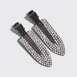 Metal Rhinestone Creaseless Clips 2pc Set | 水鑽無痕造型髮夾 - 黑色