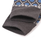 Kusuguru Cat Pattern Cotton Socks - Blue | Kusuguru純棉貓咪圖案提花襪子 - 藍色復古圓點