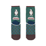 Kusuguru Shiba Pattern Cotton Socks - Green | Kusuguru純棉柴犬圖案提花襪子 - 綠色