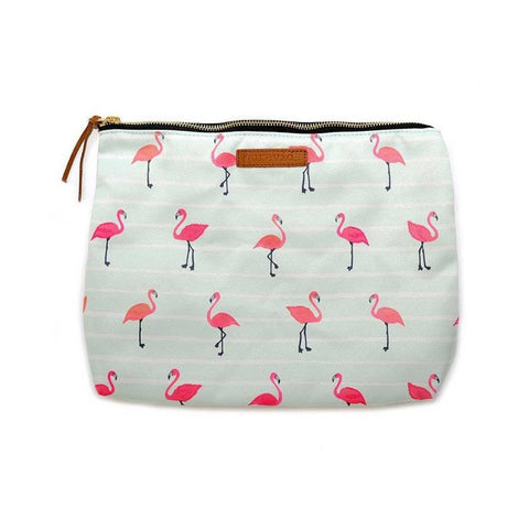 Pura Vida Flamingo Clutch | Pura Vida火烈鳥印花防潑水拉鍊袋