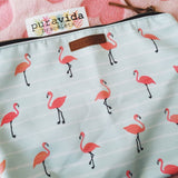 Pura Vida Flamingo Clutch | Pura Vida火烈鳥印花防潑水拉鍊袋