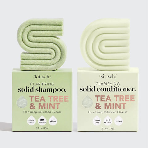 Tea Tree & Mint Clarifying Shampoo + Conditioner Combo  |  茶樹及薄荷深層清潔洗髮皂及護髮皂套裝(美國製造)