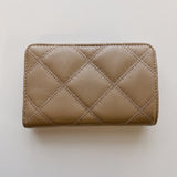 Tory Burch Willa Medium Wallet - Almond Flour  | Tory Burch 小羊皮絎縫格紋銀包 - Almond Flour