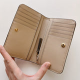 Tory Burch Willa Medium Wallet - Almond Flour  | Tory Burch 小羊皮絎縫格紋銀包 - Almond Flour