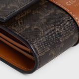 CELINE Small Trifold Wallet in Triomphe canvas and lambskin - Tan | CELINE TRIOMPHE帆布及羊皮小型三摺銀包 - 黃褐色