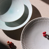 Oda Pottery Stripe 19.7cm Plate (Light Blue & White) | 小田陶器美濃燒19.7cm大碟.淺藍白