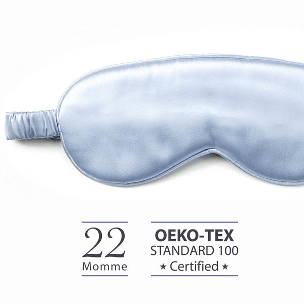 22 Momme Mulberry Silk Sleep Eye Mask・Pale Blue | 22姆米美肌真絲眼罩・Pale Blue