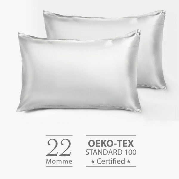 22 Momme Mulberry Pillowcase - Modern Gray (Set Of 2) | 22姆米美肌真絲枕頭套 - 銀灰色 (兩個裝)