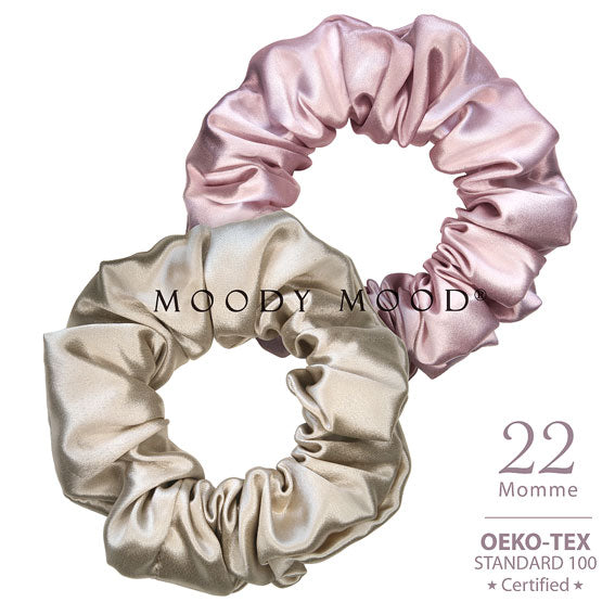 Mulberry Silk Scrunchies.Blush & Champagne | 真絲髮圈.Blush & Champagne