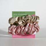 Mulberry Silk Scrunchies.Blush & Champagne | 真絲髮圈.Blush & Champagne