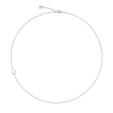 .925 Sterling Silver Sideway Letter Q Necklace (18k white gold plating) | .925純銀鍍18K金Q字母項鍊