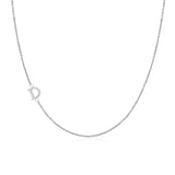 .925 Sterling Silver Sideway Letter D Necklace (18k white gold plating) | .925純銀鍍18K金D字母項鍊