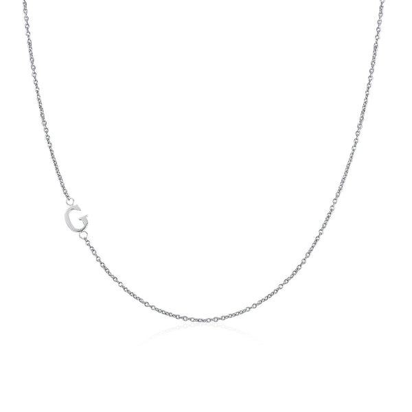 .925 Sterling Silver Sideway Letter G Necklace (18k white gold plating) | .925純銀鍍18K金G字母項鍊