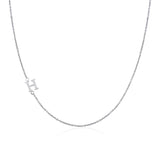 .925 Sterling Silver Sideway Letter H Necklace (18k white gold plating) | .925純銀鍍18K金H字母項鍊