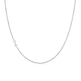 .925 Sterling Silver Sideway Letter I Necklace (18k white gold plating) | .925純銀鍍18K金I字母項鍊