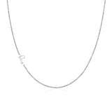 .925 Sterling Silver Sideway Letter P Necklace (18k white gold plating) | .925純銀鍍18K金P字母項鍊