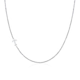 .925 Sterling Silver Sideway Letter T Necklace (18k white gold plating) | .925純銀鍍18K金T字母項鍊