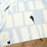 Mikuni Lightweight Folding Umbrella.Modern Cat (Blue&White) | Mikuni 日本輕量晴雨兼用 防風迷你時尚貓雨傘 (天藍色)
