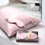 22 Momme Mulberry Silk Sleep Gift Set (Silk Eye Mask & Silk Pillowcase)・Blush | 22姆米美肌真絲眼罩及枕袋套裝・Blush