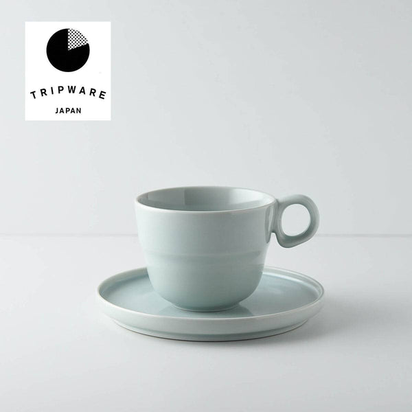 Tripware Minoyaki Cup and Saucer Set (Light Blue) | Tripware 日本製美濃燒杯碟套裝.水釉淺藍色