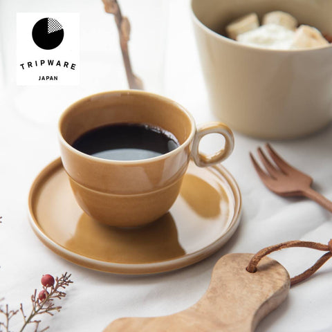 Tripware Minoyaki Cup and Saucer Set (Caramel) | Tripware 日本製美濃燒杯碟套裝.焦糖色