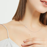 .925 Sterling Silver Sideway Letter D Necklace (18k white gold plating) | .925純銀鍍18K金D字母項鍊