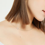 .925 Sterling Silver Sideway Letter E Necklace (18k white gold plating) | .925純銀鍍18K金E字母項鍊