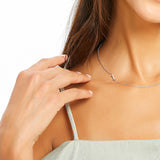 .925 Sterling Silver Sideway Letter I Necklace (18k white gold plating) | .925純銀鍍18K金I字母項鍊
