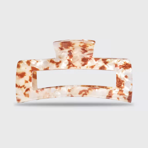 Eco-Friendly Jumbo Open Shape Claw Clip - Brown | Eco Friendly 啡色雲石抓夾