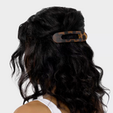 Matte Flat Lay Claw Clips 2pc Set - Black Tort | 磨砂啡黑色開口髮夾.兩個裝