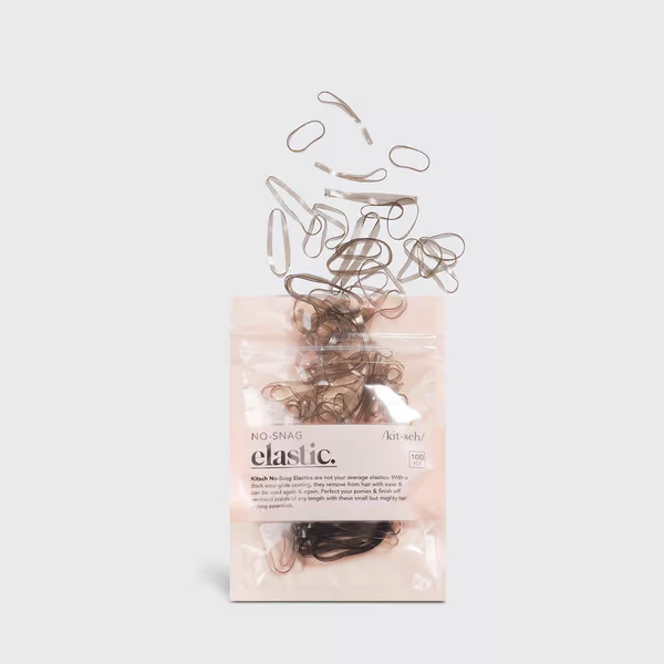 No-Snag Elastic・Brown 100pc | No-Snag 橡筋髮圈・啡灰色100條