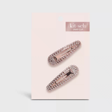 Mini Rhinestone Bobby Pins Set Of 2 - Rose Gold | 玫瑰金水鑽迷你髮夾(兩個裝)