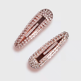 Mini Rhinestone Bobby Pins Set Of 2 - Rose Gold | 玫瑰金水鑽迷你髮夾(兩個裝)
