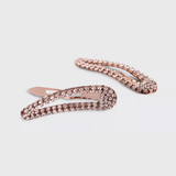 Mini Rhinestone Bobby Pins Set Of 2 - Rose Gold | 玫瑰金水鑽迷你髮夾(兩個裝)