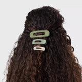 Matte Flat Lay Claw Clips 3pc Set - Eucalyptus | 磨砂綠色開口髮夾.三個裝