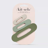 Matte Flat Lay Claw Clips 3pc Set - Eucalyptus | 磨砂綠色開口髮夾.三個裝
