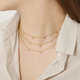 Moody Mood Mini Sparkling Beaded Sterling Silver Necklace | Moody Mood 迷你閃石925純銀項鏈