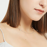.925 Sterling Silver Sideway Letter Q Necklace (18k white gold plating) | .925純銀鍍18K金Q字母項鍊
