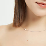 .925 Sterling Silver Sideway Letter T Necklace (18k white gold plating) | .925純銀鍍18K金T字母項鍊