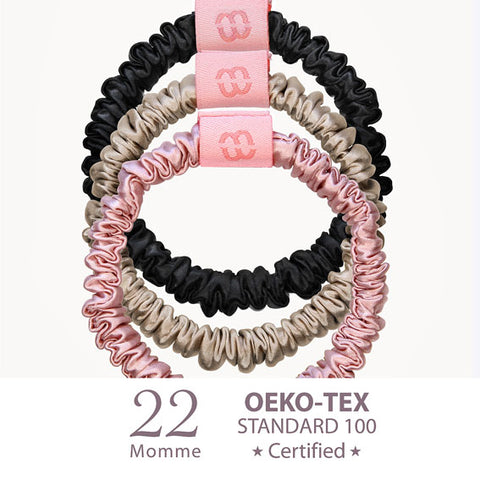 Mulberry Silk Skinny Scrunchies.Assorted | 真絲髮圈組.Assorted